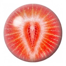 Cabochon en Verre Illustré Fraise en Coupe 12 à 25mm pour la Création de Bijoux Fantaisie - DIY