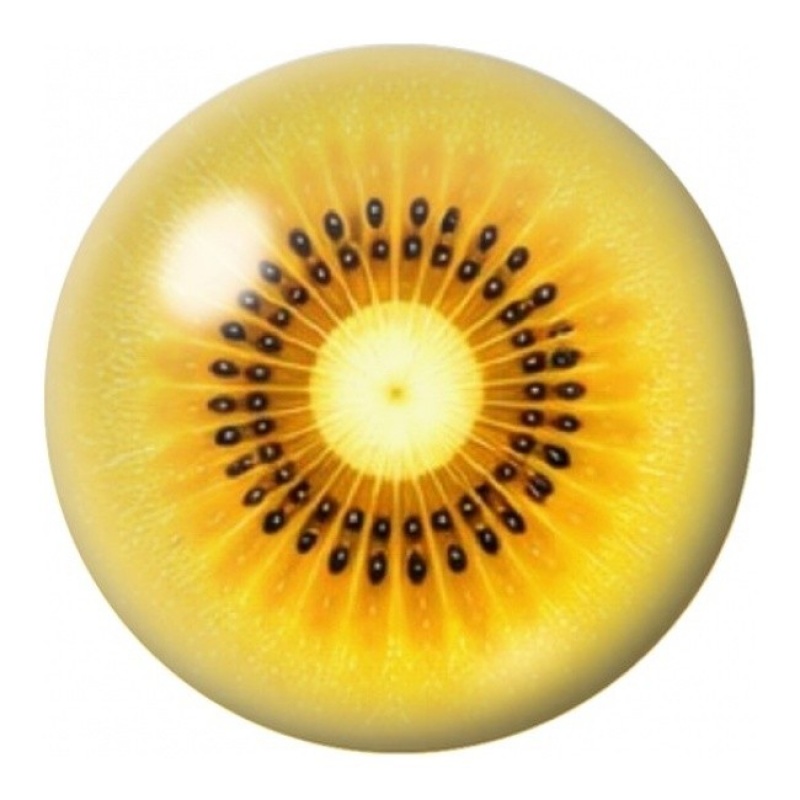Cabochon en Verre Illustré Tranche de Kiwi Jaune 12 à 25mm