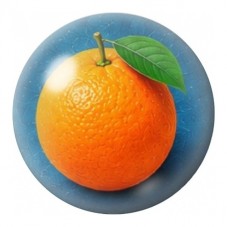 Cabochon en Verre Illustré Orange Entière avec Feuille 12 à 25mm pour la Création de Bijoux Fantaisie - DIY