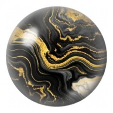 Cabochon en Verre Illustré Marbre Noir aux Rubans Dorés 12 à 25mm pour la Création de Bijoux Fantaisie - DIY