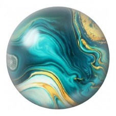 Cabochon en Verre Illustré Marbre Turquoise aux Plis Crème 12 à 25mm pour la Création de Bijoux Fantaisie - DIY
