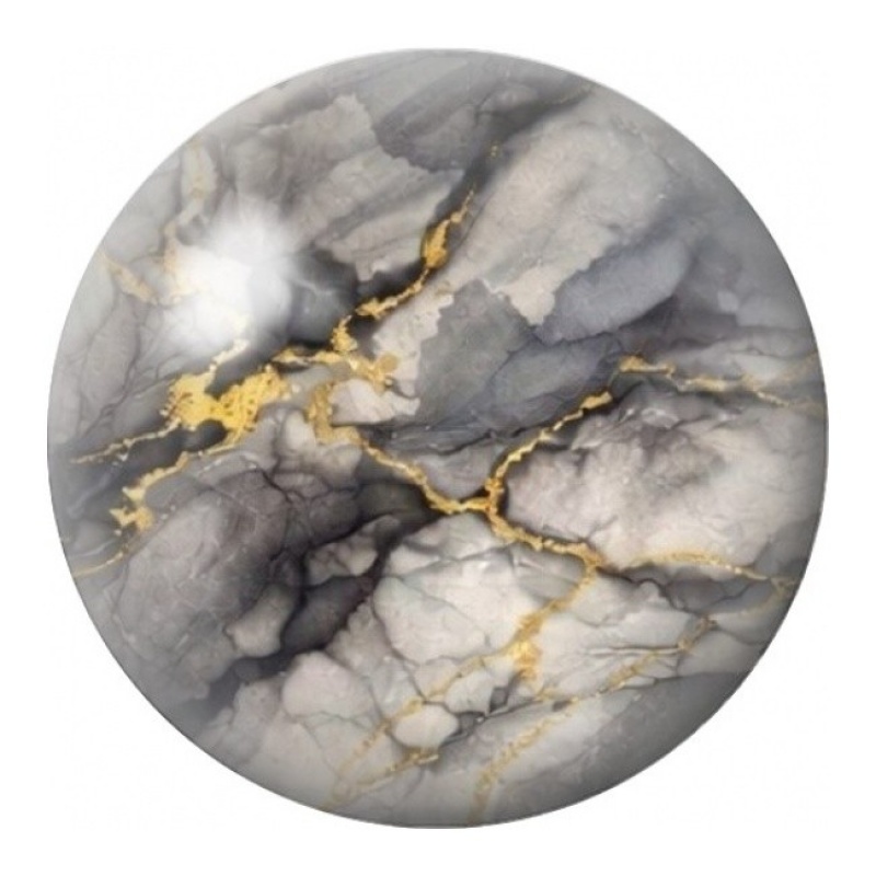 Cabochon en Verre Illustré Marbre Gris Blanc aux Veines d’Or 12 à 25mm