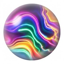 Cabochon en Verre Illustré Marbre Néon aux Vagues Arc-en-Ciel 12 à 25mm pour la Création de Bijoux Fantaisie - DIY