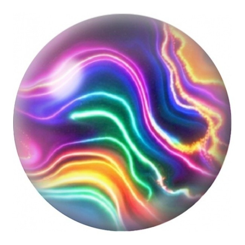Cabochon en Verre Illustré Marbre Néon aux Vagues Arc-en-Ciel 12 à 25mm