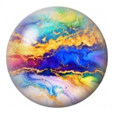 Cabochon en Verre Illustré Marbre Multicolore à la Faille Bleue 12 à 25mm pour la Création de Bijoux Fantaisie - DIY