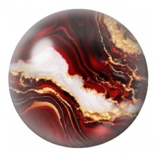 Cabochon en Verre Illustré Marbre Rouge Blanc aux Strates Dorées 12 à 25mm pour la Création de Bijoux Fantaisie - DIY
