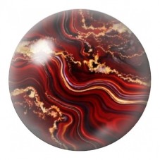 Cabochon en Verre Illustré Marbre Rouge au Tourbillon Doré 12 à 25mm pour la Création de Bijoux Fantaisie - DIY