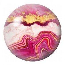 Cabochon en Verre Illustré Marbre Rose Blanc aux Strates Courbes 12 à 25mm pour la Création de Bijoux Fantaisie - DIY