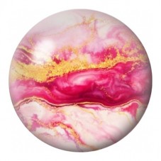 Cabochon en Verre Illustré Marbre Rose à la Rivière Fuchsia 12 à 25mm pour la Création de Bijoux Fantaisie - DIY