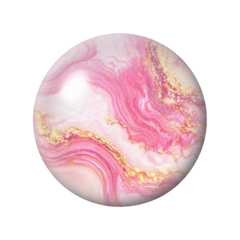Cabochon en Verre Illustré Marbre Rose Blanc en Nuages 12 à 25mm