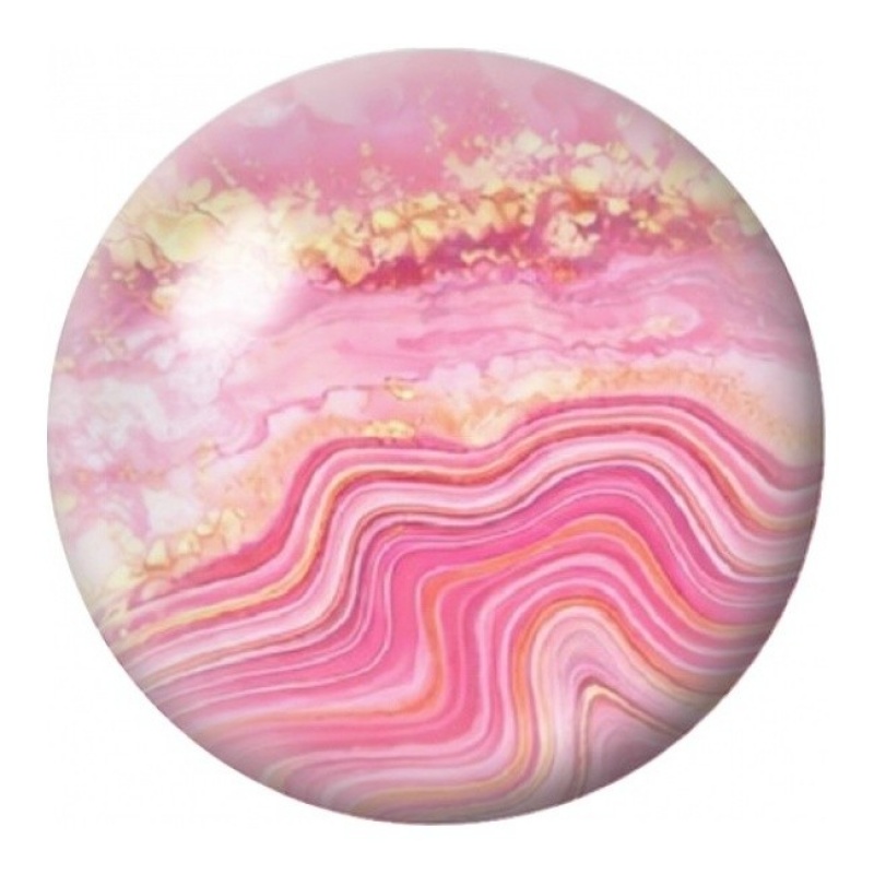 Cabochon en Verre Illustré Marbre Rose aux Strates Pastel 12 à 25mm