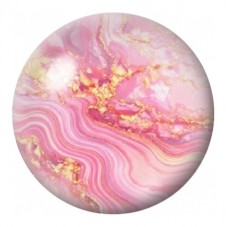 Cabochon en Verre Illustré Marbre Rose aux Ondes Blanches 12 à 25mm pour la Création de Bijoux Fantaisie - DIY