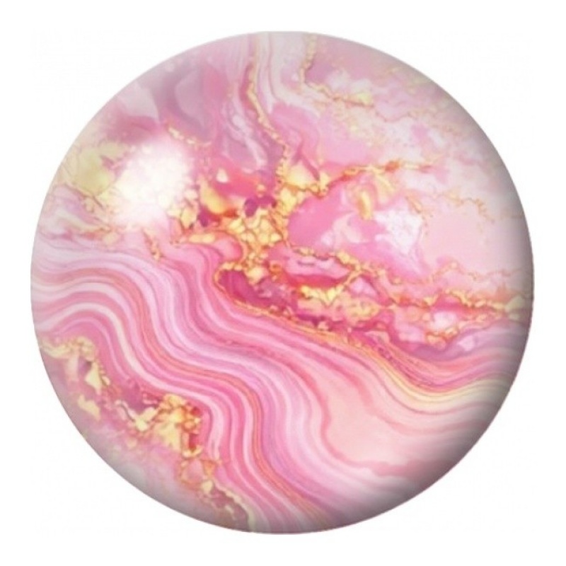 Cabochon en Verre Illustré Marbre Rose aux Ondes Blanches 12 à 25mm