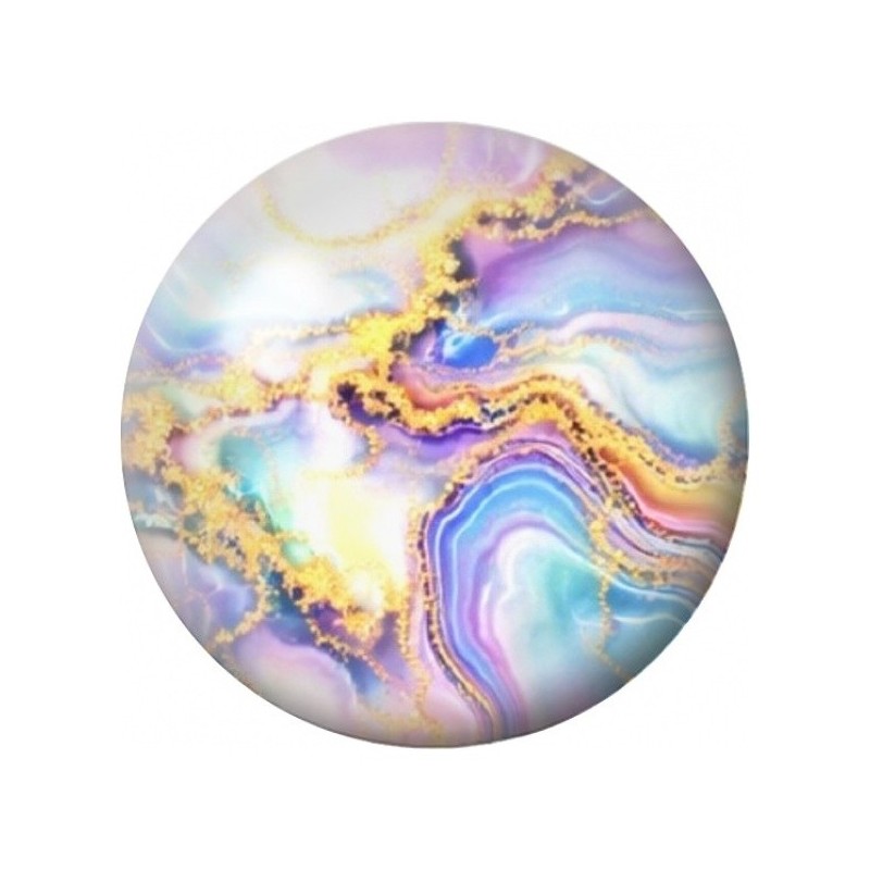 Cabochon en Verre Illustré Marbre Pastel à la Faille Violette 12 à 25mm
