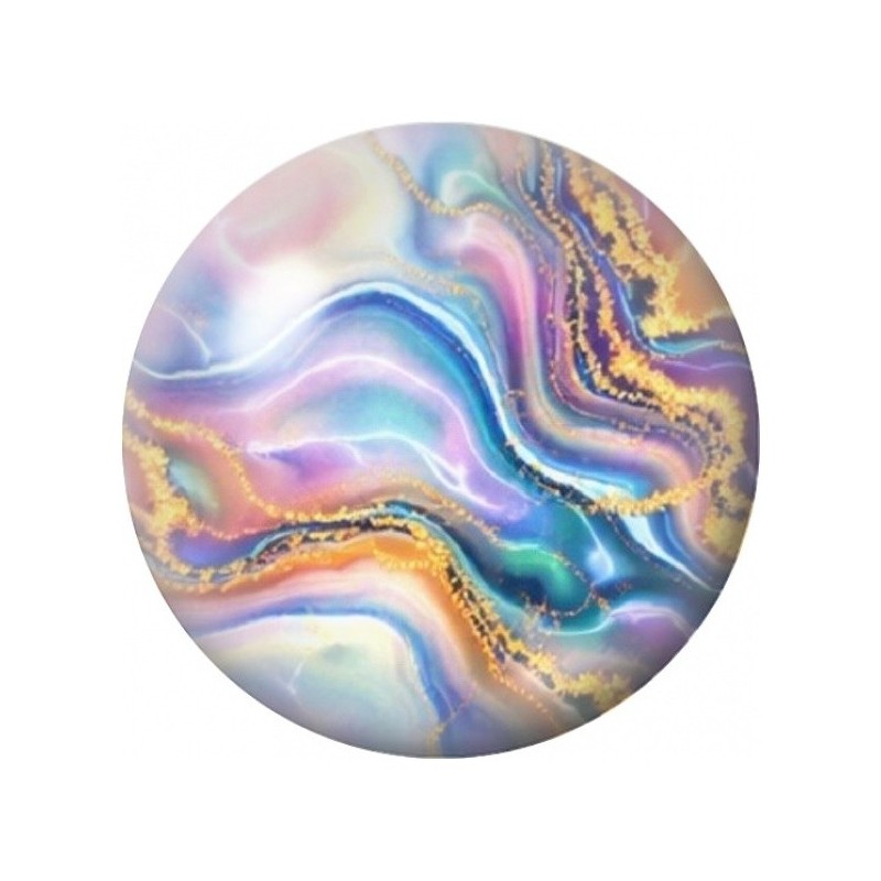 Cabochon en Verre Illustré Marbre Pastel aux Vagues Turquoise 12 à 25mm