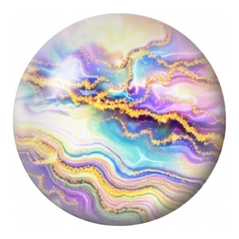 Cabochon en Verre Illustré Marbre Pastel aux Horizons Dorés 12 à 25mm