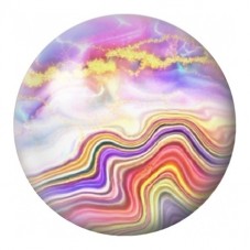Cabochon en Verre Illustré Marbre Pastel aux Strates Arc-en-Ciel 12 à 25mm pour la Création de Bijoux Fantaisie - DIY
