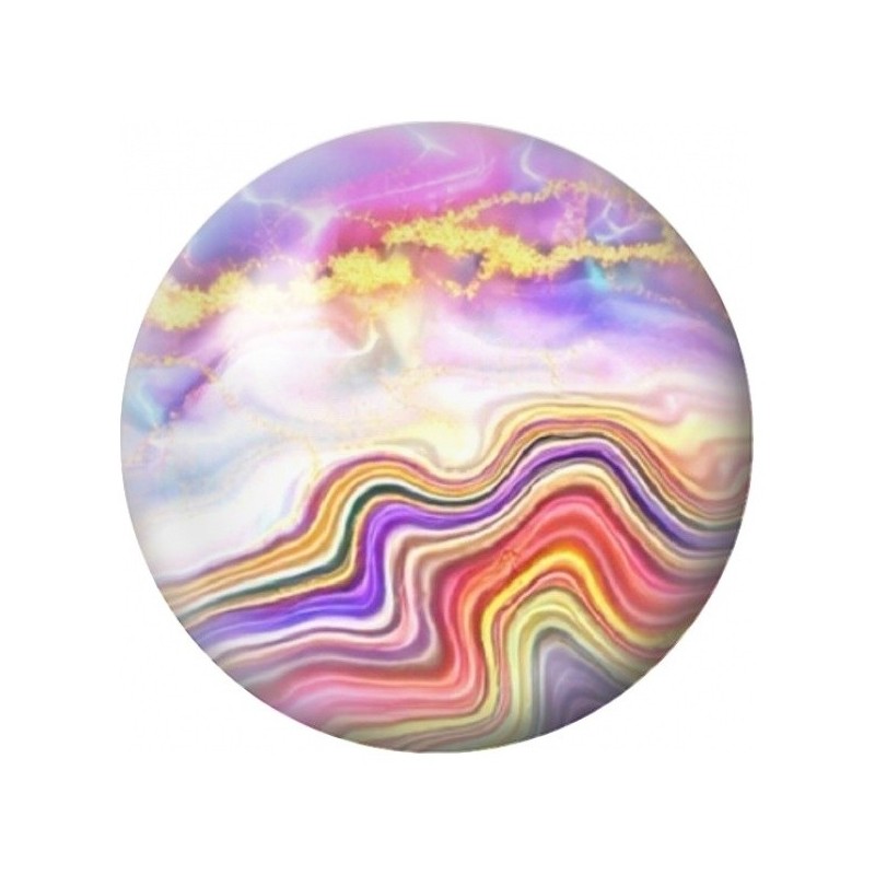 Cabochon en Verre Illustré Marbre Pastel aux Strates Arc-en-Ciel 12 à 25mm