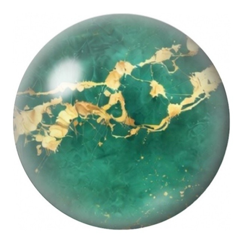 Cabochon en Verre Illustré Marbre Vert Jade aux Fractures Dorées 12 à 25mm