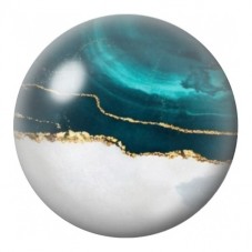 Cabochon en Verre Illustré Marbre Vert à la Rive Blanche 12 à 25mm pour la Création de Bijoux Fantaisie - DIY