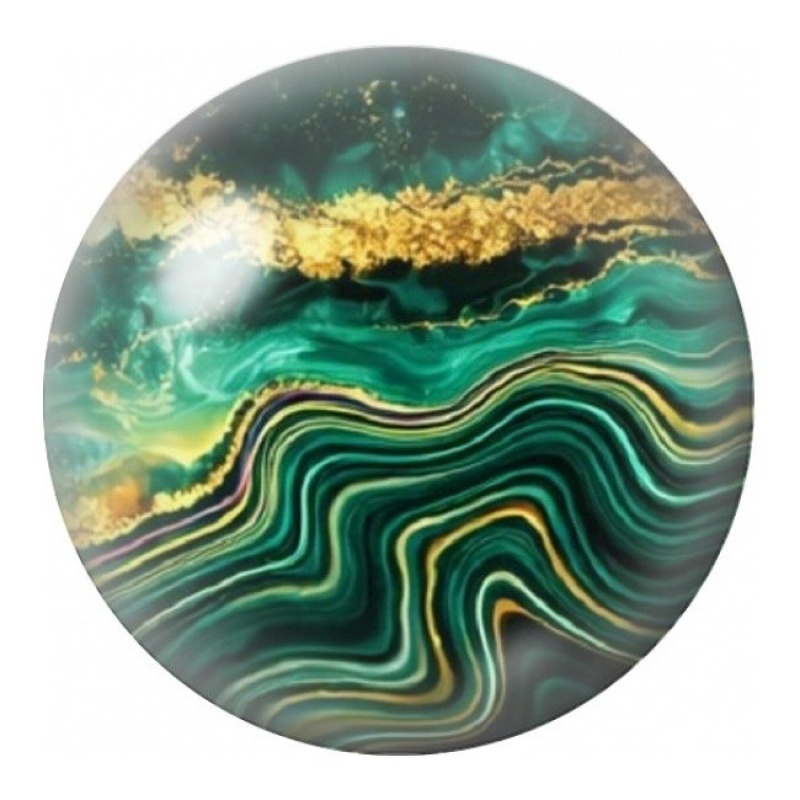 Cabochon en Verre Illustré Marbre Vert Émeraude aux Strates 12 à 25mm