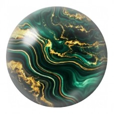 Cabochon en Verre Illustré Marbre Vert aux Vagues Sombres 12 à 25mm pour la Création de Bijoux Fantaisie - DIY