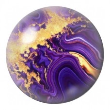 Cabochon en Verre Illustré Marbre Violet au Nuage Doré 12 à 25mm pour la Création de Bijoux Fantaisie - DIY