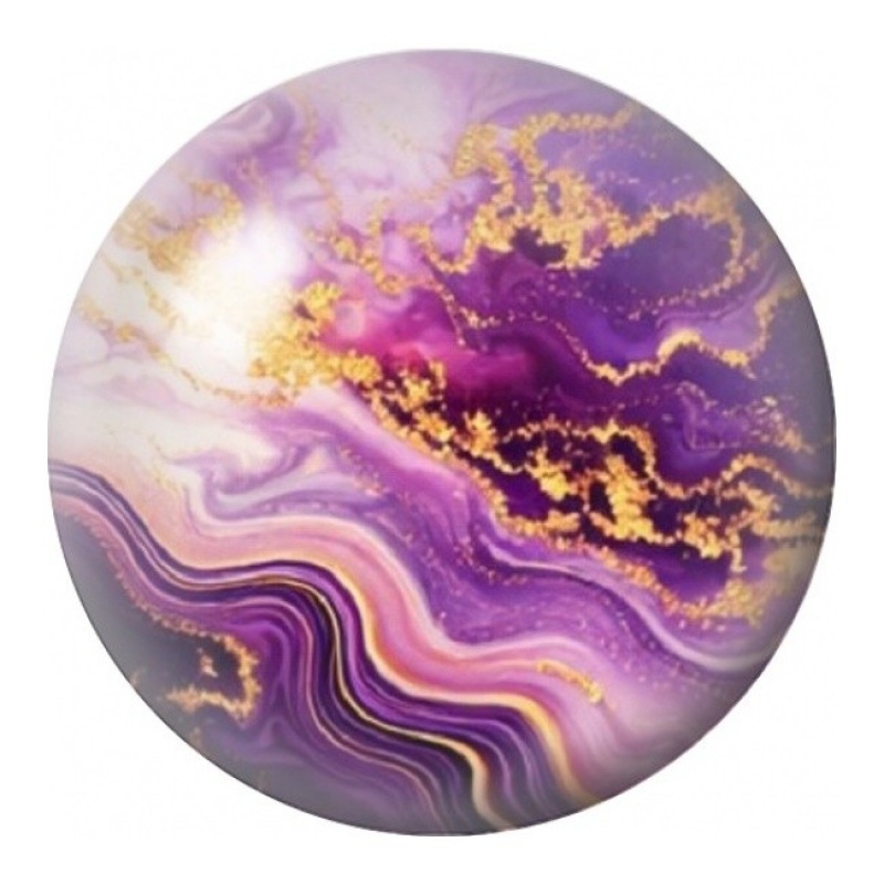 Cabochon en Verre Illustré Marbre Violet à la Faille d’Or 12 à 25mm