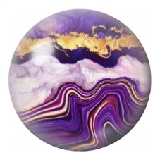 Cabochon en Verre Illustré Marbre Violet Blanc aux Strates 12 à 25mm pour la Création de Bijoux Fantaisie - DIY