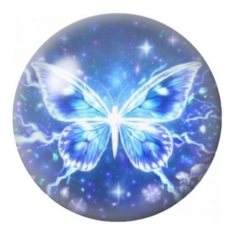 Cabochon en Verre Illustré Papillon Bleu Électrique 12 à 25mm