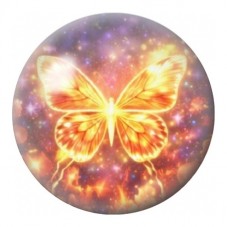 Cabochon en Verre Illustré Papillon de Feu 12 à 25mm pour la Création de Bijoux Fantaisie - DIY