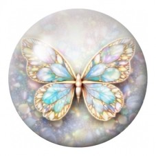 Cabochon en Verre Illustré Papillon Nacré Pastel 12 à 25mm pour la Création de Bijoux Fantaisie - DIY