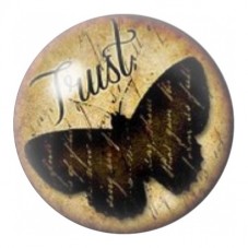 Cabochon en Verre Illustré Papillon Trust Vintage 12 à 25mm pour la Création de Bijoux Fantaisie - DIY