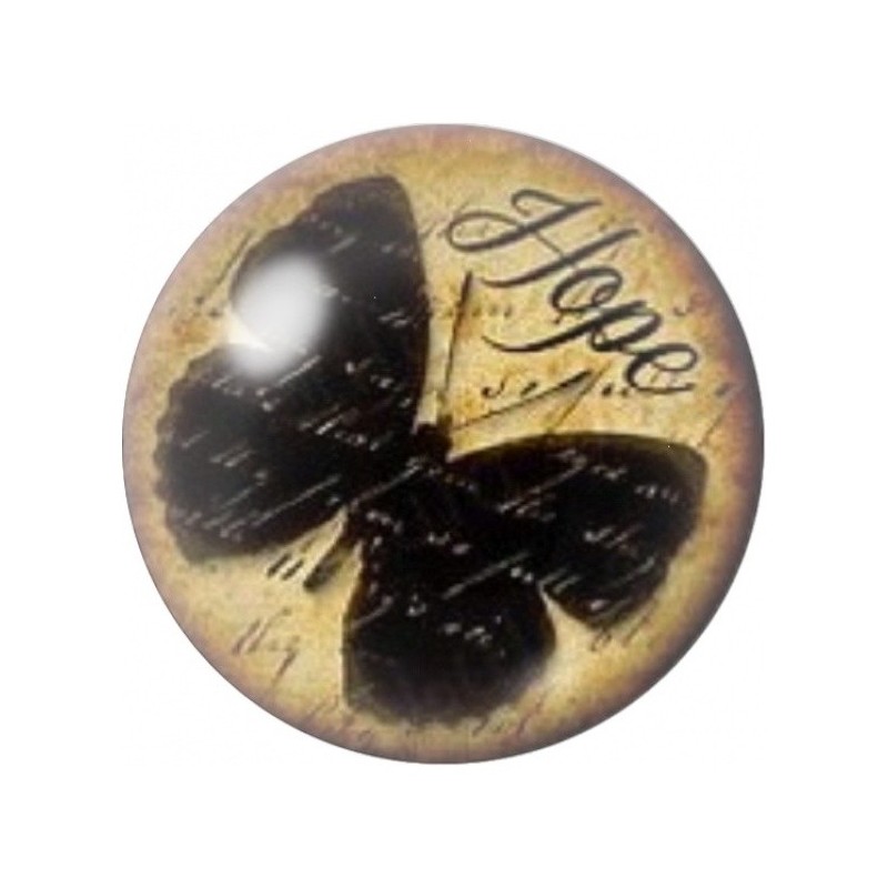 Cabochon en Verre Illustré Papillon Hope Vintage 12 à 25mm