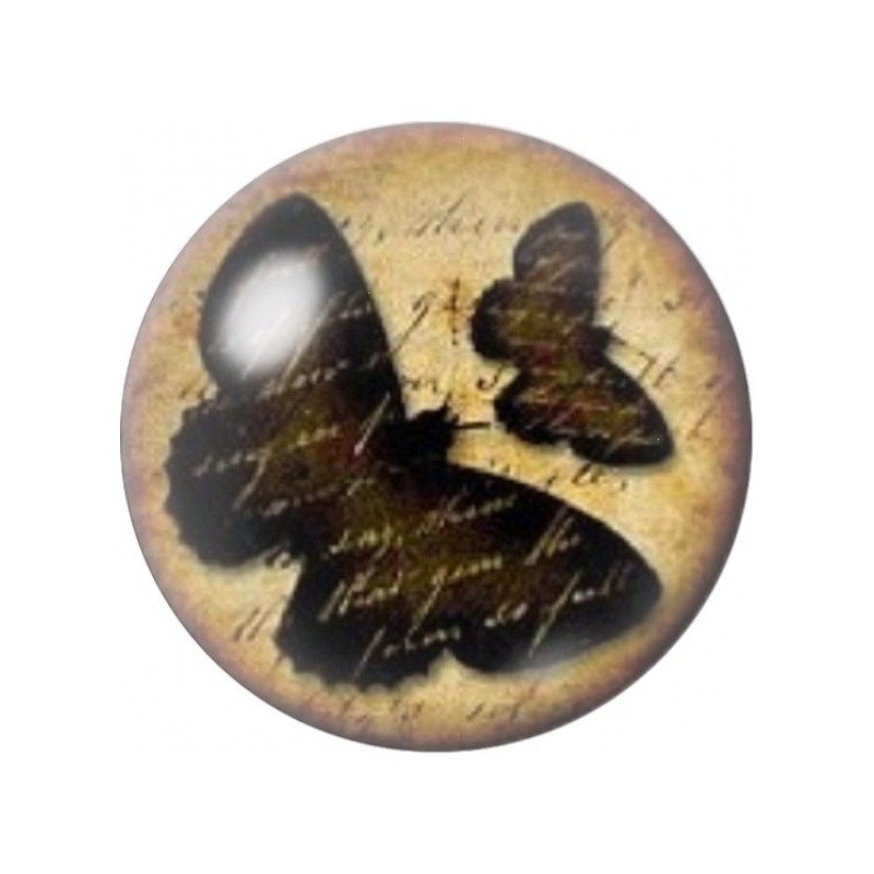Cabochon en Verre Illustré Papillons Complices Vintage 12 à 25mm