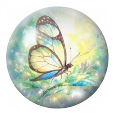 Cabochon en Verre Illustré Papillon Aquarelle 12 à 25mm pour la Création de Bijoux Fantaisie - DIY