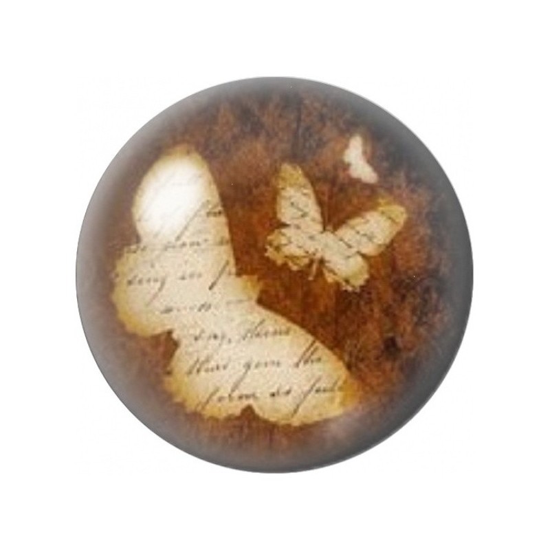 Cabochon en Verre Illustré Papillons de Papier Vintage 12 à 25mm