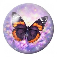 Cabochon en Verre Illustré Papillon Pourpre Monarque 12 à 25mm pour la Création de Bijoux Fantaisie - DIY