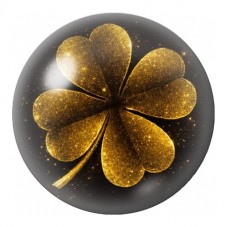 Cabochon en Verre Illustré Trèfle Doré 12 à 25mm pour la Création de Bijoux Fantaisie - DIY