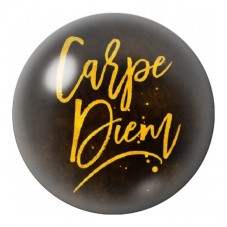 Cabochon en Verre Illustré Carpe Diem Doré 12 à 25mm pour la Création de Bijoux Fantaisie - DIY