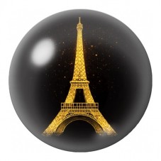 Cabochon en Verre Illustré Tour Eiffel Dorée 12 à 25mm pour la Création de Bijoux Fantaisie - DIY