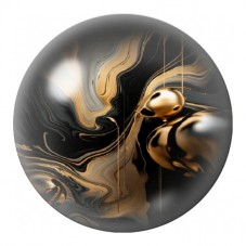 Cabochon en Verre Illustré Marbrures Noires et Dorées 12 à 25mm pour la Création de Bijoux Fantaisie - DIY