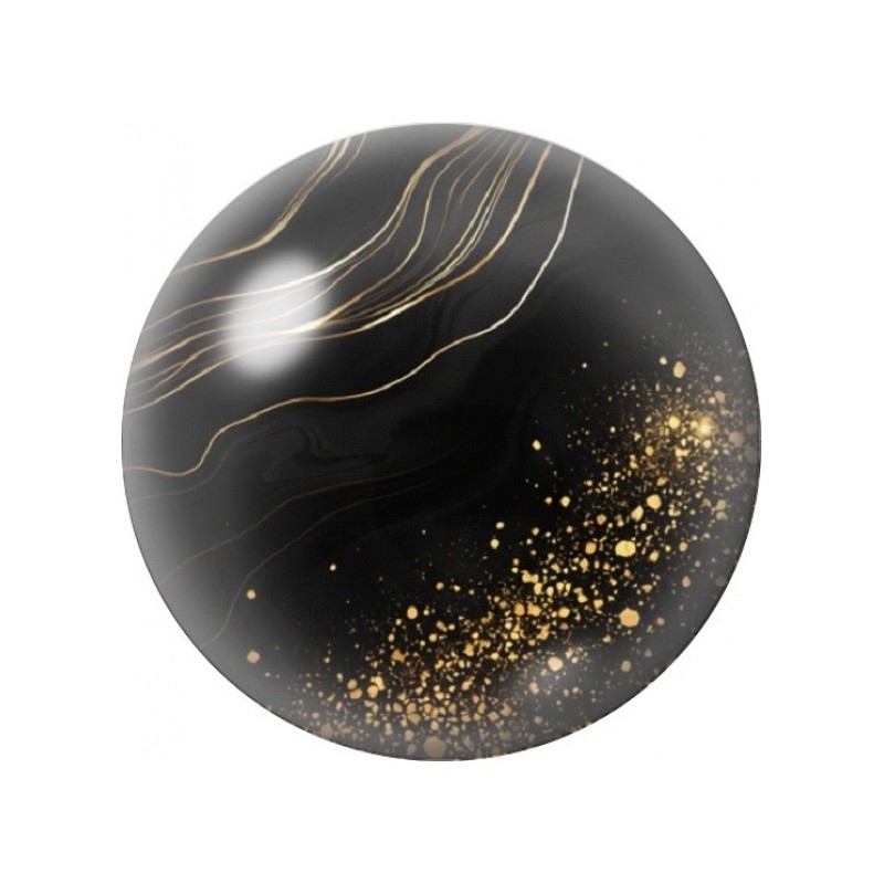 Cabochon en Verre Illustré Lignes et Poussière d’Or 12 à 25mm