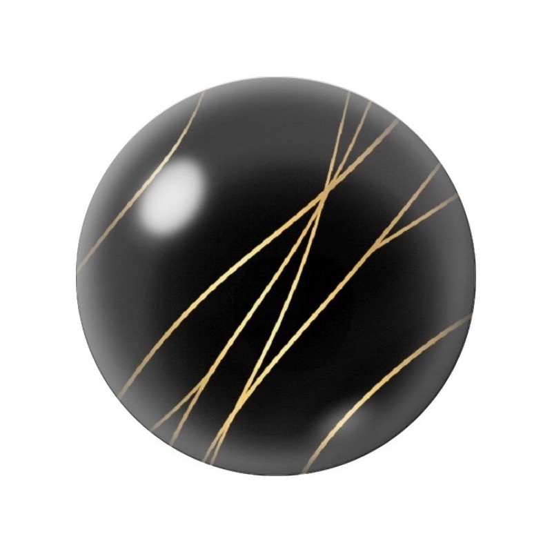 Cabochon en Verre Illustré Fils d’Or sur Fond Noir 12 à 25mm