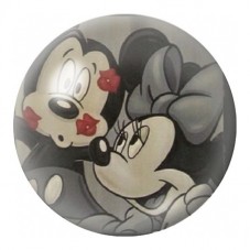 Cabochon en Verre Illustré Mickey et Minnie Tendres 12 à 25mm pour la Création de Bijoux Fantaisie - DIY