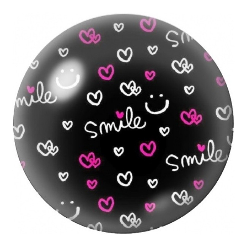Cabochon en Verre Illustré Smile et Petits Cœurs 12 à 25mm