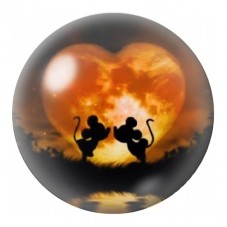 Cabochon en Verre Illustré Mickey et Minnie au Soleil Couchant 12 à 25mm pour la Création de Bijoux Fantaisie - DIY