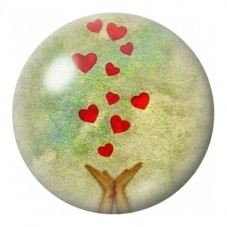 Cabochon en Verre Illustré Mains Libérant des Cœurs 12 à 25mm pour la Création de Bijoux Fantaisie - DIY