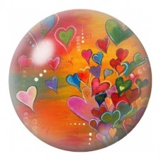 Cabochon en Verre Illustré Envolée de Cœurs Colorés 12 à 25mm pour la Création de Bijoux Fantaisie - DIY