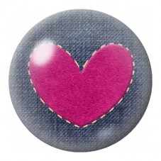 Cabochon en Verre Illustré Cœur Rose en Feutrine 12 à 25mm pour la Création de Bijoux Fantaisie - DIY